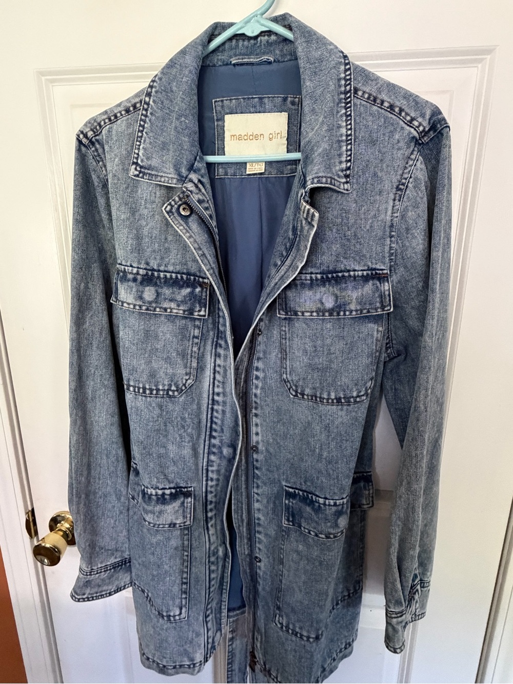 Madden Girl Faded Blue Denim Jacket